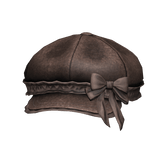 Brown Beret w Lace and Bows
