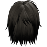 Brown Black Emo Messy Parted Boy Hair