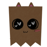 brown cat paper bag mask