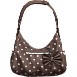 Brown Coquette Polka Dot Bow Shoulder Bag