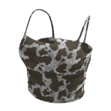 brown cow animal print trendy camisole tank top