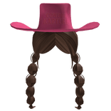Brown Cowboy Karture Piggytails Pink Hat