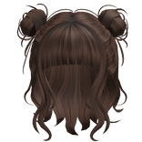 Brown Cute Anime Twin Buns