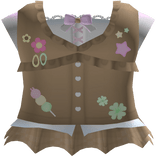 ♡ brown cutecore frilly sticker gyaru dress 