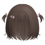 ♡ Brown Cutecore School Girl Bob W Pigtails & Clip