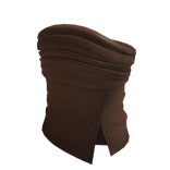 Brown Distressed Leather Tube Top