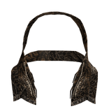 Brown Feathered Scarf Hood