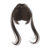 Brown Flowy Anime Girl Pigtails