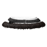 brown fur trim mini skirt + belt in white 3.0