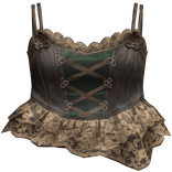 Brown Green Rose Corset Top