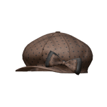 Brown Gyaru Newsboy Cap Bow Black Dots Cute