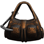 Brown Handheld Streetwear Cargo Bag w/ Scythe