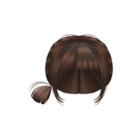 brown kawaii cute low side bun braid messy bangs