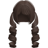 ♡ : brown kawaii low curly long doll pigtails