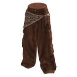 Brown Lace Cargo Baggy Pants