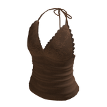 Brown Laced Halter Top