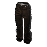 Brown Leather & Fur Flared Pants