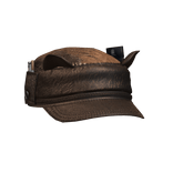 Brown leather beret with lighter