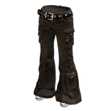 Brown Low Rise Y2K Flared Denim