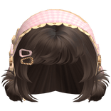 Brown Messy Buns W/ Mori Kei Neapolitan Bonnet