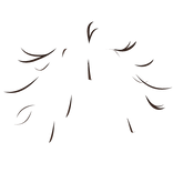 ♡ : brown messy hair strands with cowlick