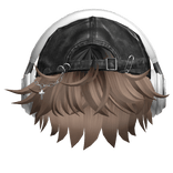 Brown Messy Hair w/ Headphones & Y2K Hat