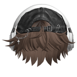 Brown Messy Hair w/ Headphones & Y2K Hat