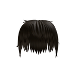 brown messy short hair