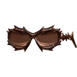 -',ৎ Brown Metal Techno Y2K Reflective Glasses