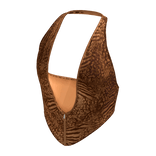 Brown Mixed Animal Print Party Tank Crop Top