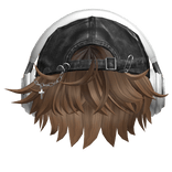 Brown Ombre2 Messy Hair w/ Headphones & Y2K Hat