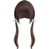 Brown Pigtails Bows Long W Bangs