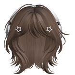 Brown Short Wolf Cut Hair with Headphones