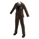 Brown Suit Classy Pinstripe Fitted