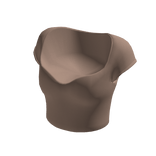 Brown Sweetheart Neck Cropped Top