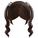 Brown Swirly High Pigtails With Charms