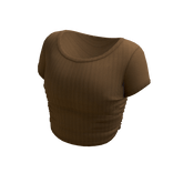 brown tight crop top tee