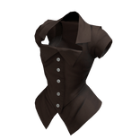 Brown Vkei Corset Blouse Office Button-up