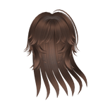 brown windy wispy messy long anime flowy hair