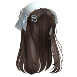 Brown Wispy Hair W/ Mori Kei Blue Bonnet