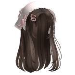 Brown Wispy Hair W/ Mori Kei Pink Bonnet