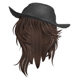 Brown Wolf cut w Summer Hat 