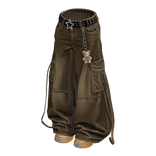 Brown Y2K Baggy Cargo Denim