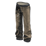 Brown Y2K Graphic Pattern Jeans