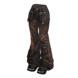 Brown Y2K It-Girl Flared Denim Jeans