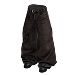 Brown Y2K Tribal Baggy Jeans