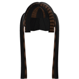 ♡ : brown/black raccoon scene y2k long pigtails 