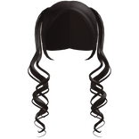 ♡ ; dark brown kawaii pigtails