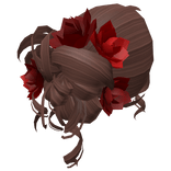 Brunette Red Spring Floral Curly Messy Bun Hair