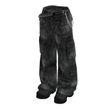 Bullet Belt Dark Emo Pants Black